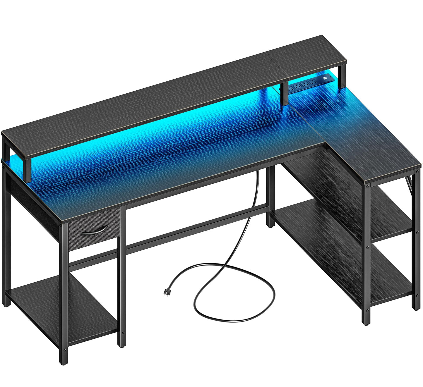 VaultHaul L-Shaped RGB Gaming Desk